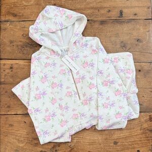 Janie and Jack Girls Floral Hoodie Dress | Size 12 | Quarter Zip | NWT